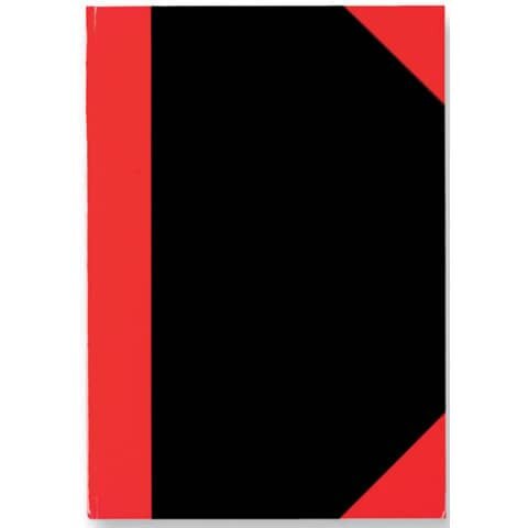 Kladde - A6, kariert, Hardcover, schwarz/rot, 96 Blatt