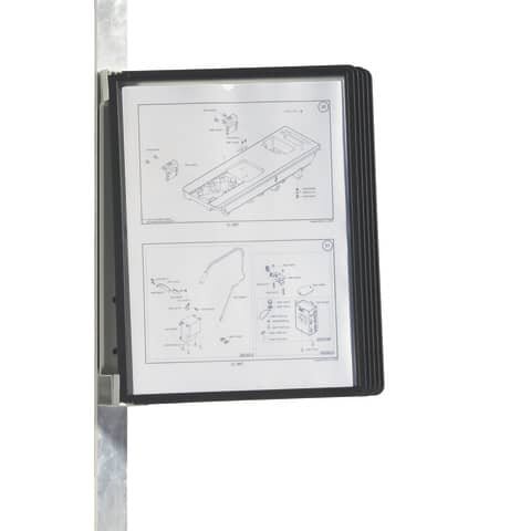 DURABLE Wand-Sichttafelsystem VARIO® MAGNET WALL 591401 DIN A4 schwarz mit 5 St. Sichttafeln
