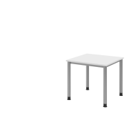 Schreibtisch 4Fuß-rd.80x80cm Weiß