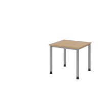 Schreibtisch 4Fuß-rd.80x80cm Eiche/Silb