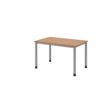 Schreibtisch 4Fuß-rd.120x80cm Nussb./Si