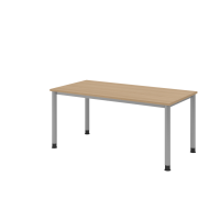 Schreibtisch 4Fuß-rd.160x80cm Eiche/Sil
