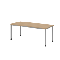 Schreibtisch 4Fuß-rd.180x80cm Eiche/Sil