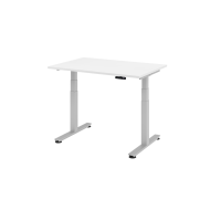 Sitz-Steh-Schreibtisch el.120x80cm Weiß