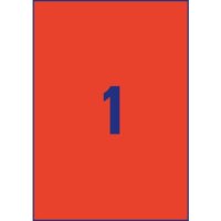 AVERY Zweckform Etiketten 3470 rot 210,0 x 297,0 mm, 100...