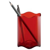 Stifteköcher TREND - 80 x 102 mm, transparent rot