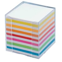 folia Zettelbox transparent inkl. 700 Notizzettel farbig...