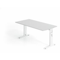 Schreibtisch C-Fuß 160x80cm Grau/W gallery