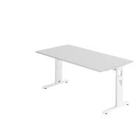 Schreibtisch C-Fuß 160x80cm Grau/W gallery