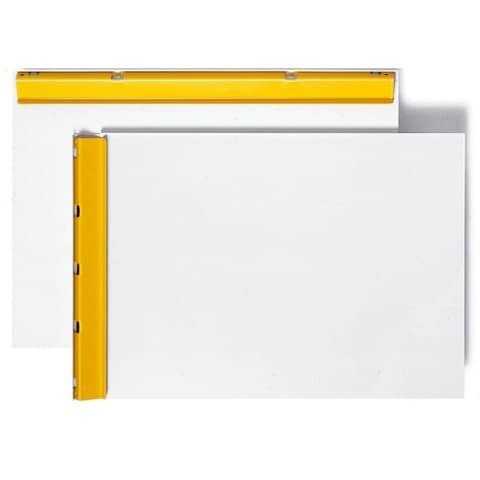 Schreibplatte - A4, Aluminium, Klemme kurze Seite, grau-weiß