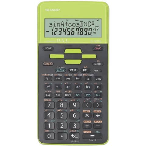 SHARP EL-531TH Wissenschaftlicher Taschenrechner schwarz/grün