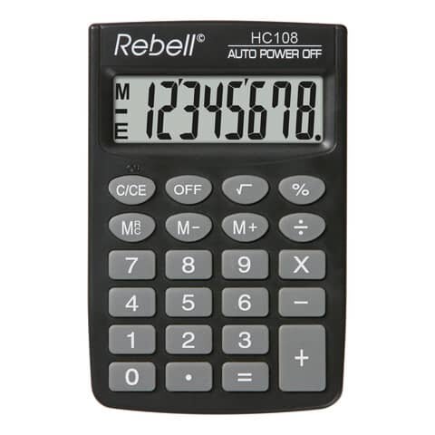 Rebell HC 108 Taschenrechner schwarz