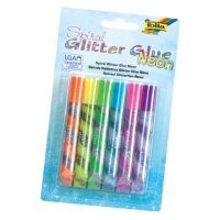 folia Glitter Glue SPIRAL NEON Klebestifte 10