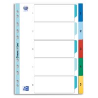 OXFORD Ordnerregister DIN A4 Vollformat 1-5 farbig...