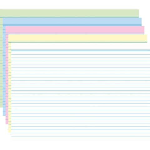 Karteikarten - DIN A8, liniert, farbig sortiert, 100 Karten