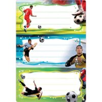 Schuletiketten Fußball, beglimmert
