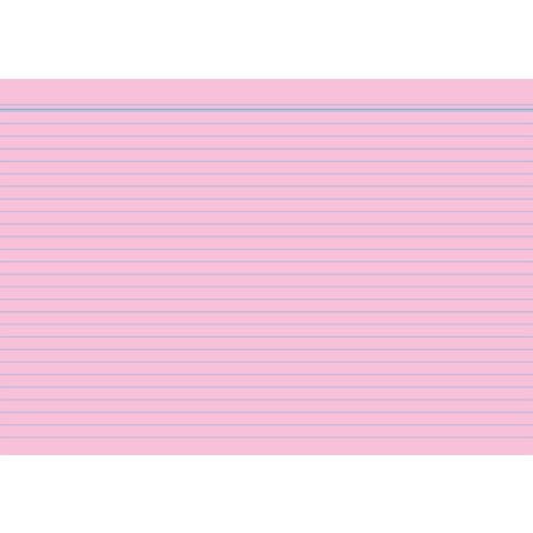 Karteikarten - DIN A6, liniert, rosa, 100 Karten