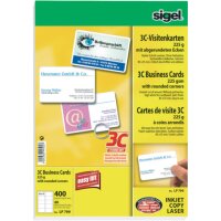 SIGEL Visitenkarten LP799 satiniert wei&szlig; 225...