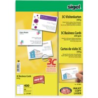SIGEL Visitenkarten LP801 satiniert wei&szlig; 250...