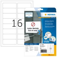 Abl&ouml;sbare Etiketten A4, 88,9 x 33,8 mm,...