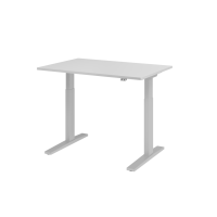 Sitz-Steh-Schreibtisch el.120x80cm Grau