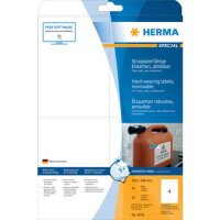 Wetterfeste Folien-Etiketten A4, 105 x 148 mm, weiß, wiederablösbar