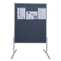 Moderationstafel PRO - 120 x 150 cm, grau/Filz, einteilig