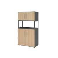 Kombischrank, 4OH, graphit/eiche