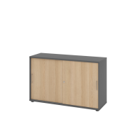 Schiebetürenschrank 2 OH BS Graphit/Eich