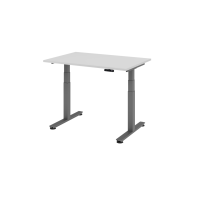 Sitz-Steh-Schreibtisch el.120x80cm Grau