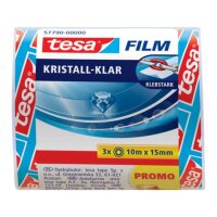 tesa KRISTALL-KLAR Klebefilm transparent 15,0 mm x 10,0 m...