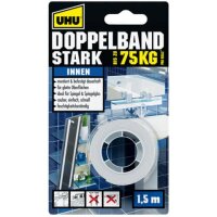 UHU STARK INNEN 75KG doppelseitiges Klebeband 19,0 mm x...