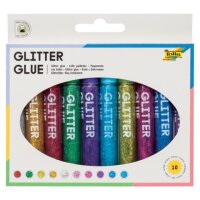 folia Glitter Glue Klebestifte 9,5 ml, 10 St.