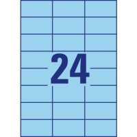 2.400 AVERY Zweckform Etiketten 3449 blau 70,0 x 37,0 mm