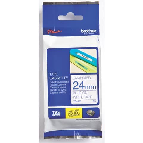 TZE253 BROTHER PTOUCH 24mm WEISS-BLAU