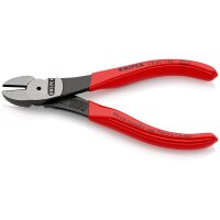 KNIPEX 74 01 140 Kraft-Seitenschneider mit Kunststoff überzogen schwarz atramentiert 140 mm