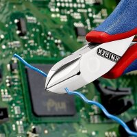 KNIPEX 77 12 115 Elektronik-Seitenschneider mit Mehrkomponenten-Hüllen 115 mm