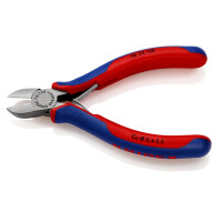 KNIPEX 76 22 125 Seitenschneider für Elektromechaniker mit Mehrkomponenten-Hüllen schwarz atramentiert 125 mm