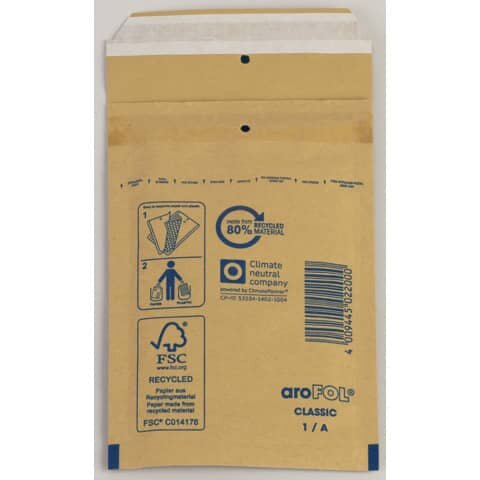 200 aroFOL® CLASSIC Luftpolstertaschen braun für DIN A7