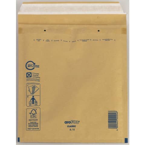 100 aroFOL® CLASSIC Luftpolstertaschen braun für DIN C5