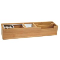 WEDO Schreibtisch-Organizer Bambus braun Bambus 4 Fächer 31,8 x 6,8 x 6,0 cm