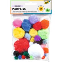 folia Pompons mehrfarbig Mix &Oslash; 1,0-5,0 cm, 1 Pack