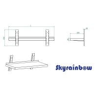 Wandbord Edelstahl, 1 Boden, 100x40