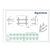 Wandbord Edelstahl verstärkt, 2 Böden, 170x30