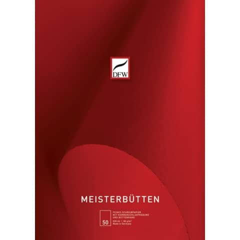 Briefblock  Meisterbütten - A4, unliniert, 80 g/qm, 50 Blatt