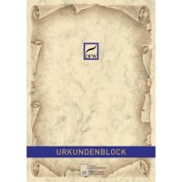 Briefblock Marmorpapier Urkunde - A4, 100 g/qm, 20 Blatt,...