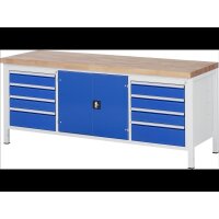Werkbank 8909A2, B2000xT700xH840mm, 8xSchublade-VA, 1xT&uuml