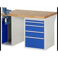 Werkbank 7511A2, B1250xT900xH840mm, 5xSchublade-VA, 1xSSKL