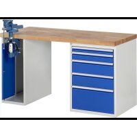 Werkbank 7511A2, B1500xT700xH840mm, 5xSchublade-VA, 1xSSKL 1