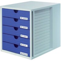 HAN Schubladenbox System-Box  blau 1450-14, DIN C4 mit 5...